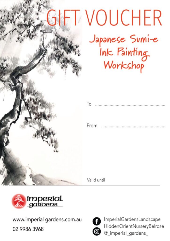 Gift voucher for a Japanese Sumi-E ink painting workshop at Hidden Orient