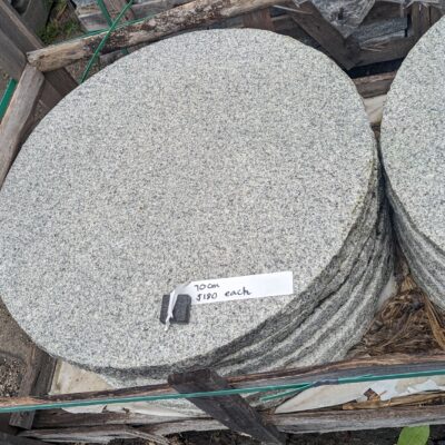 Large round white granite paver