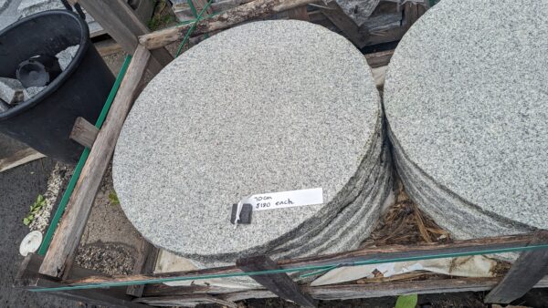 Large round white granite paver